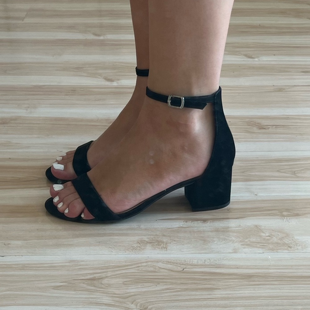 Black Kitten Heels with Strap